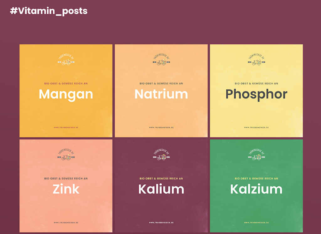 Various posts for a social media style guide