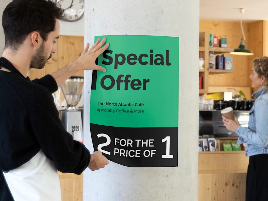 Medium-sized poster type placed on the wall