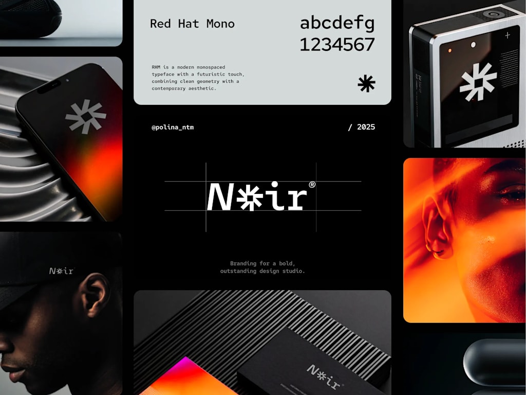 Neon-Noir graphic design trend 2026 used in branding