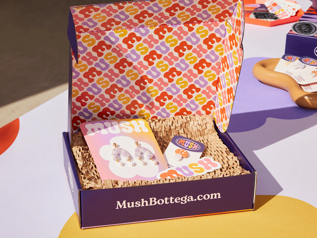 Earrings and other goods inside a brand new box