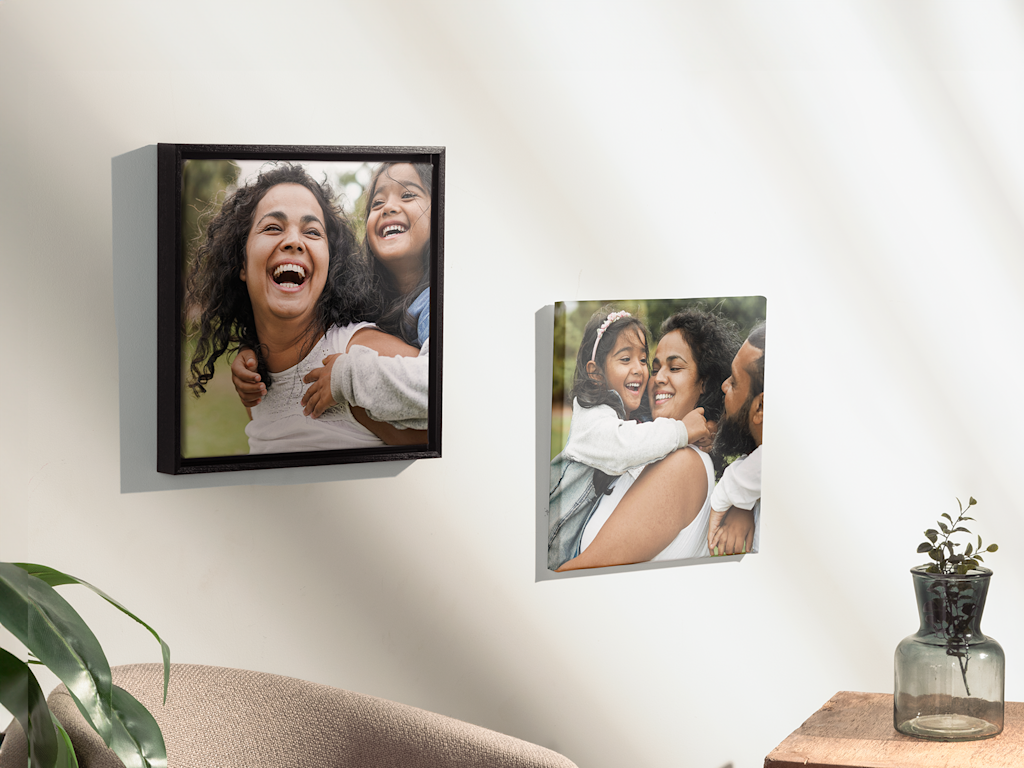 Photo frame on a wall.
