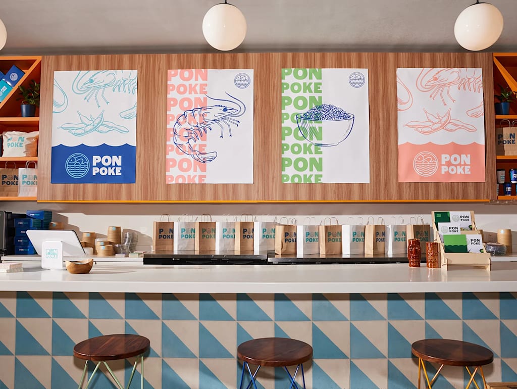 Poke shop posters with readable fonts