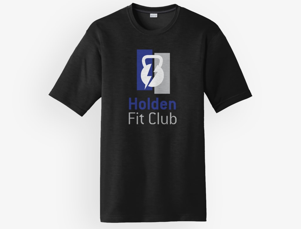 Example of a custom gym promotional shirt in black.