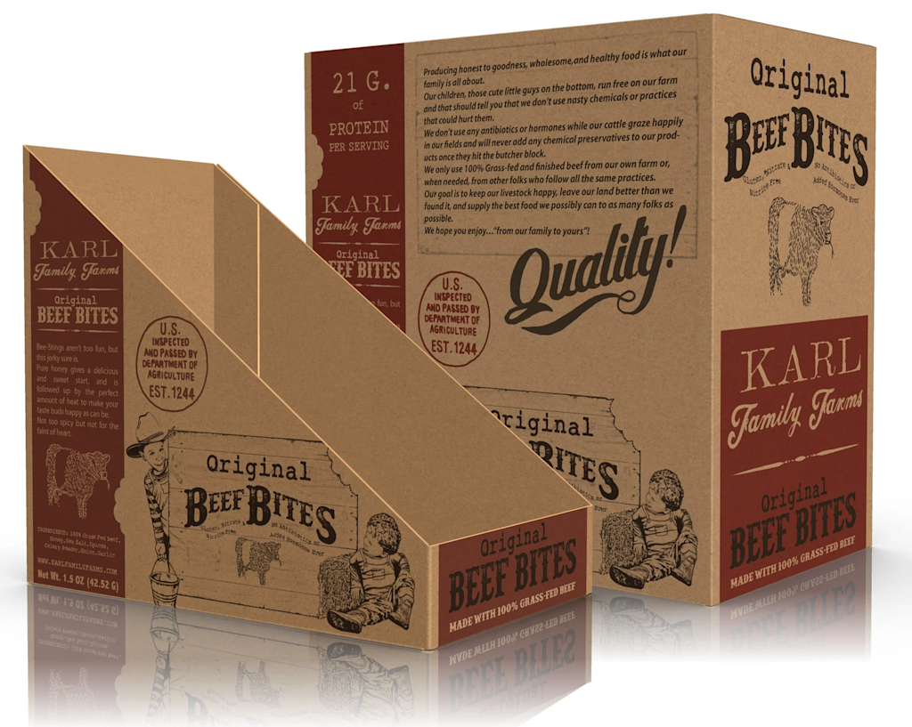 Sustainable shelf-ready packaging made with kraft cardstock