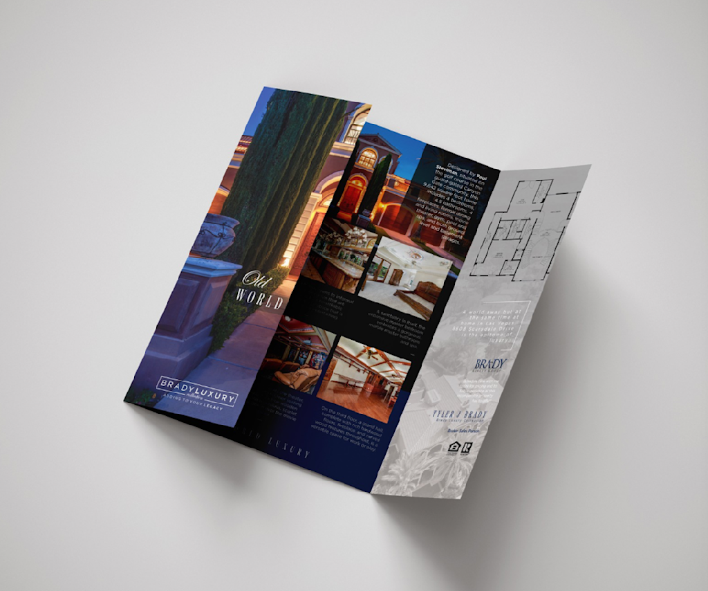 colorful luxury home brochure
