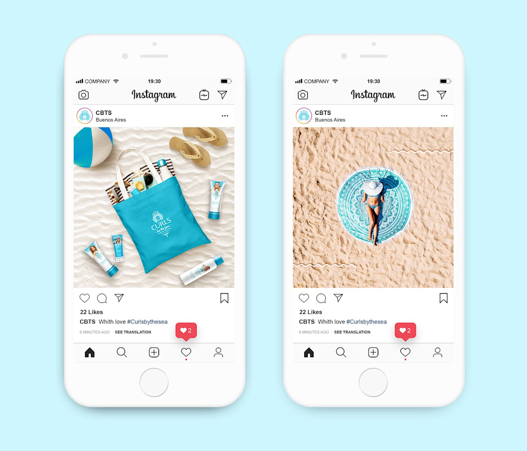 Instagram posts for an online store selling hair products