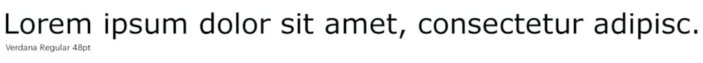 Verdana font most readable fonts