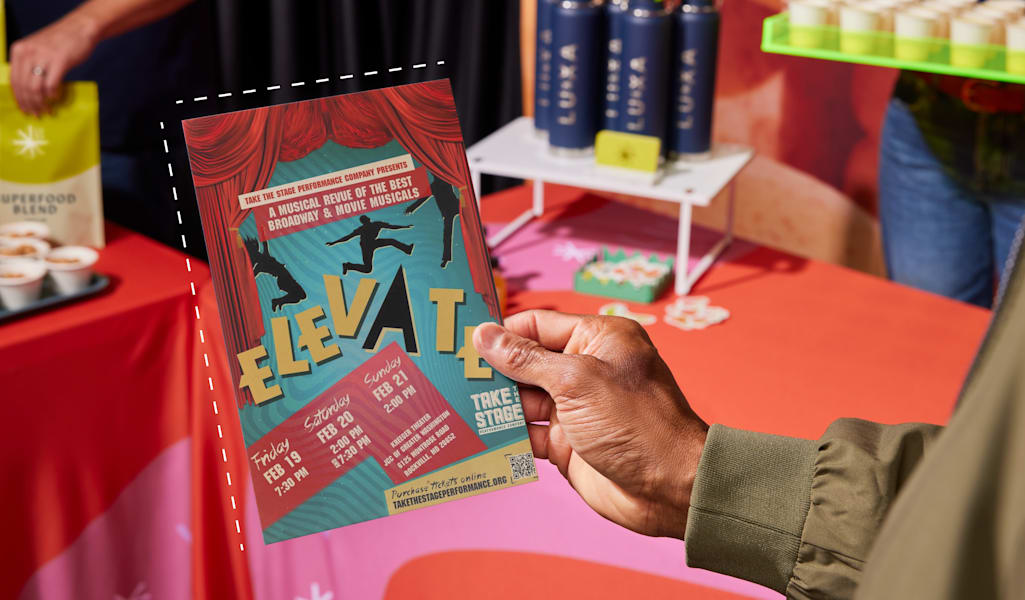 Exemple de flyer professionnel et coloré pour promouvoir des événements musicaux