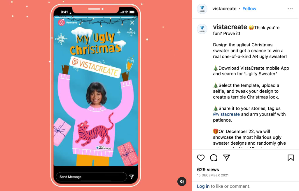 Holiday marketing tip: run a social campaign on social media, like this Ugly sweater example
