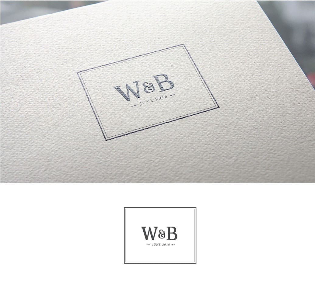 Minimalist wedding logo design