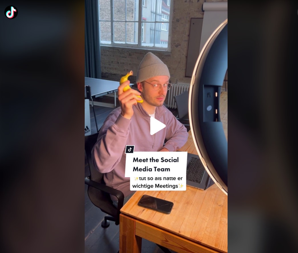 A screenshot of a Meet The Team video on TikTok