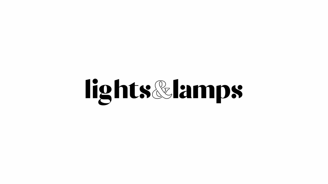 Monochrome logo design with lightswitch switching the color scheme for a lighting company
