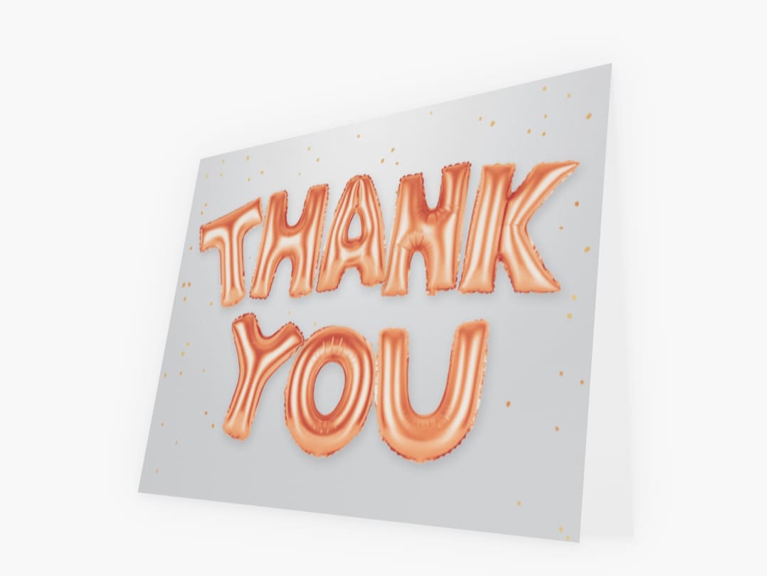 Birthday party thank you note