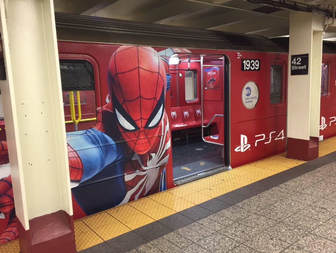 Spiderman game subway ad