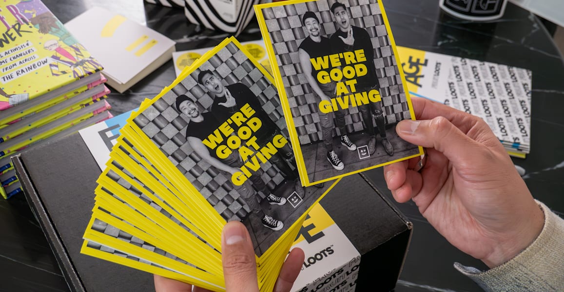 Printed custom flyers fanned out