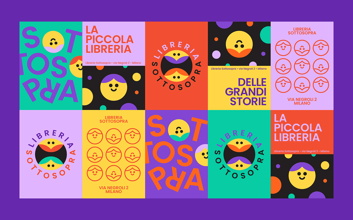 Ein Bild des Logos des Buchladens Sottosopra zeigt den markanten Color-Blocking-Trend
