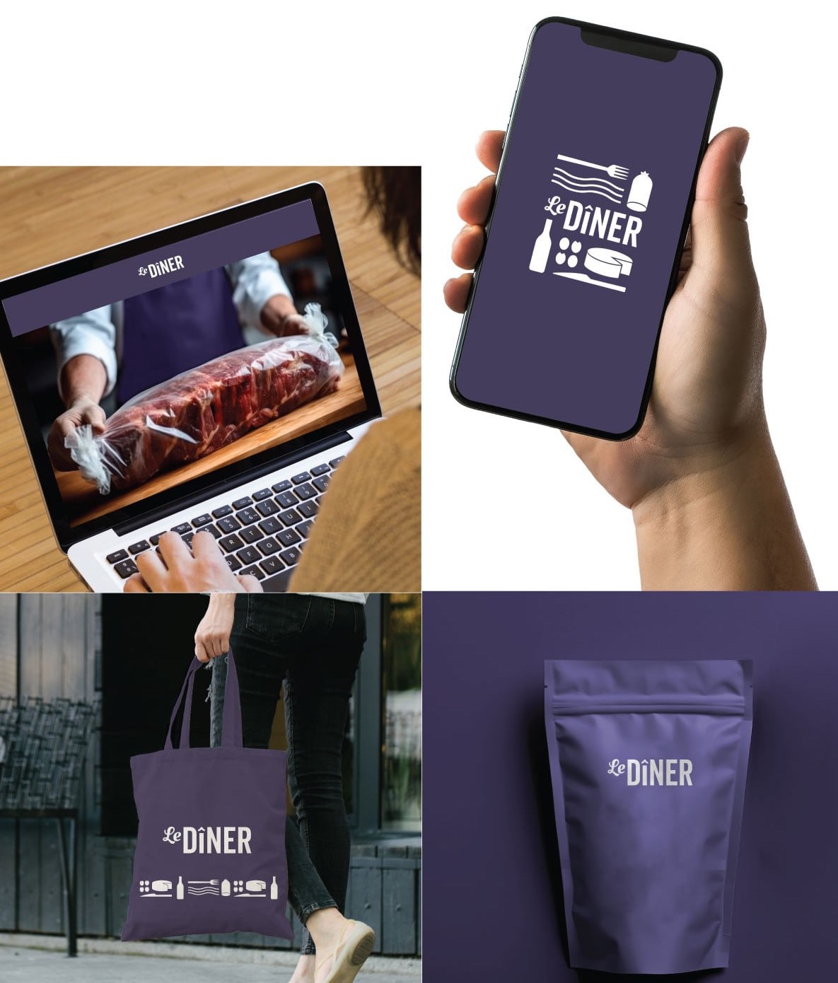 Logo and brand identity design for an online food store