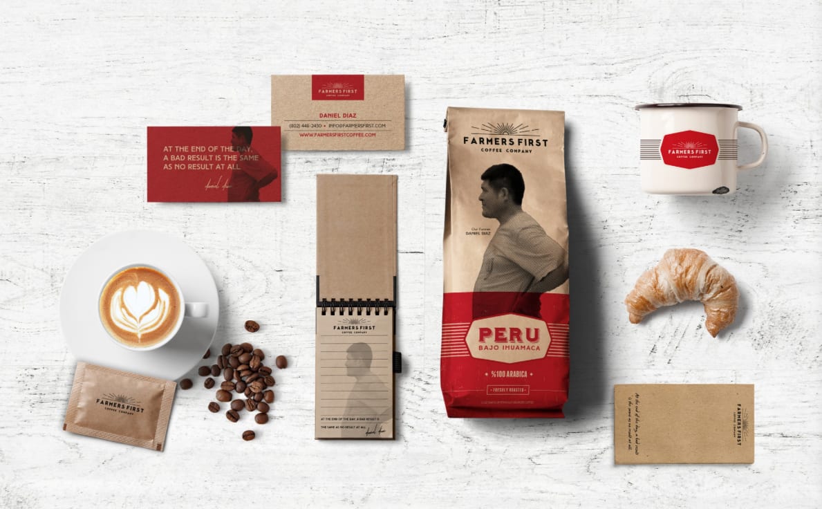 Photographic packaging and print designs for a coffee brand