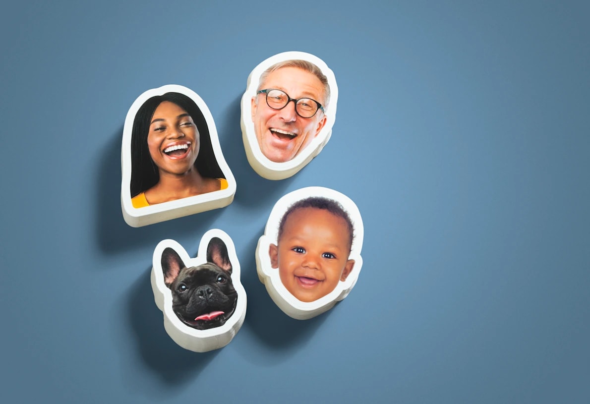 Wedding favors custom face stickers