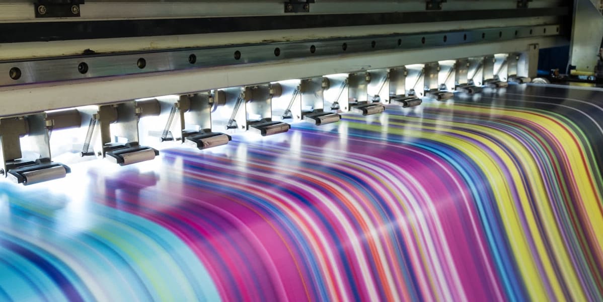 High-quality printing in progress, producing vivid colors on a large format.