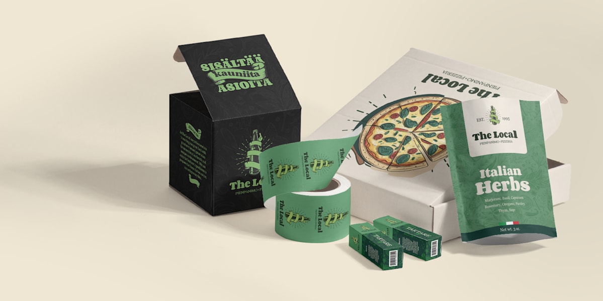 packaging design example in a sage green