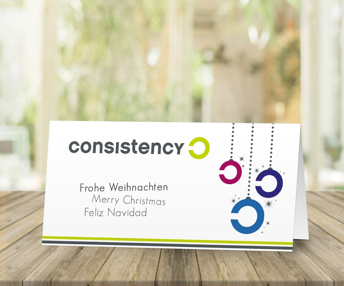 Custom holiday cards: playing with the shape of your logo