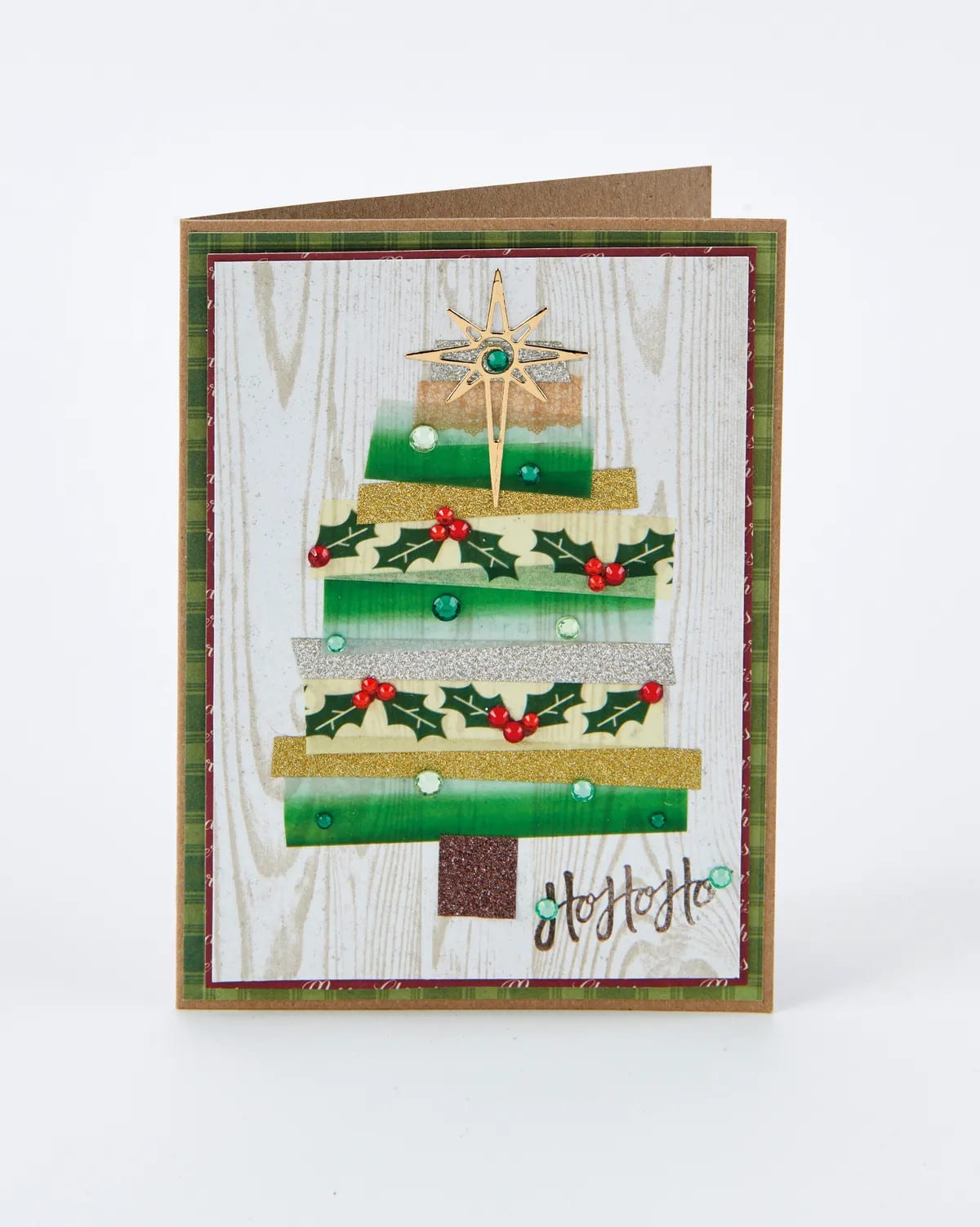 Tape tree Christmas card idea