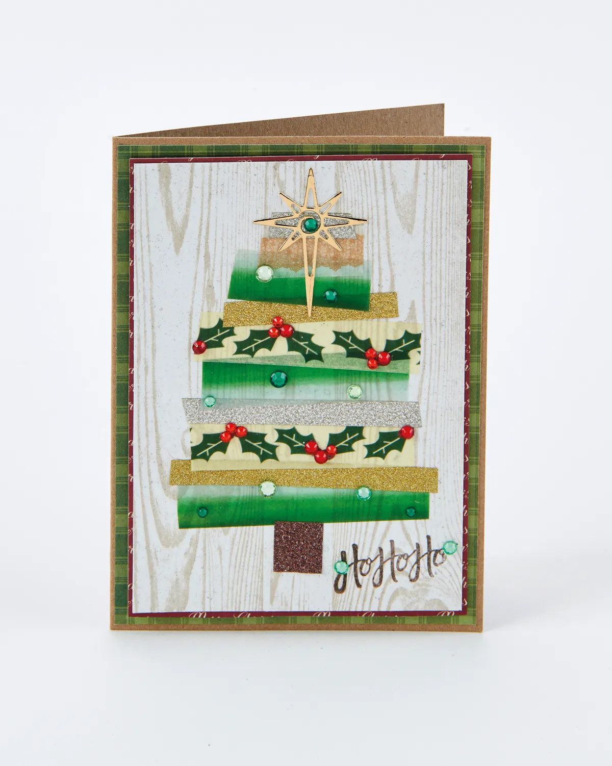 Tape tree Christmas card idea