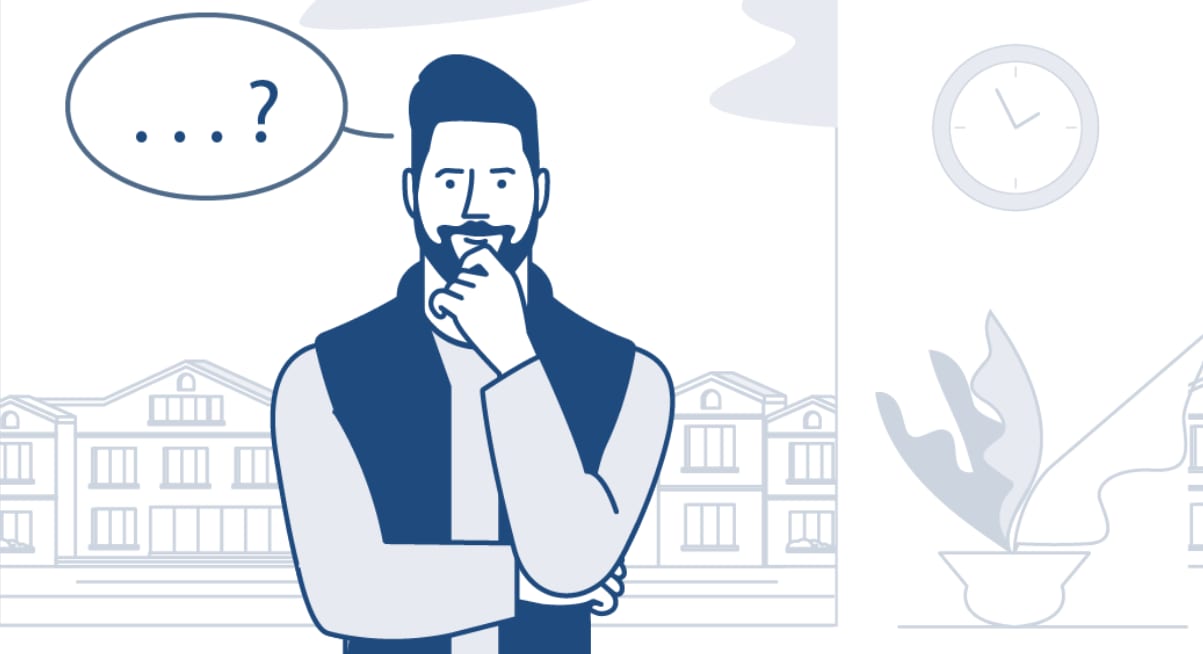 An illustration featuring a man in a blue vest