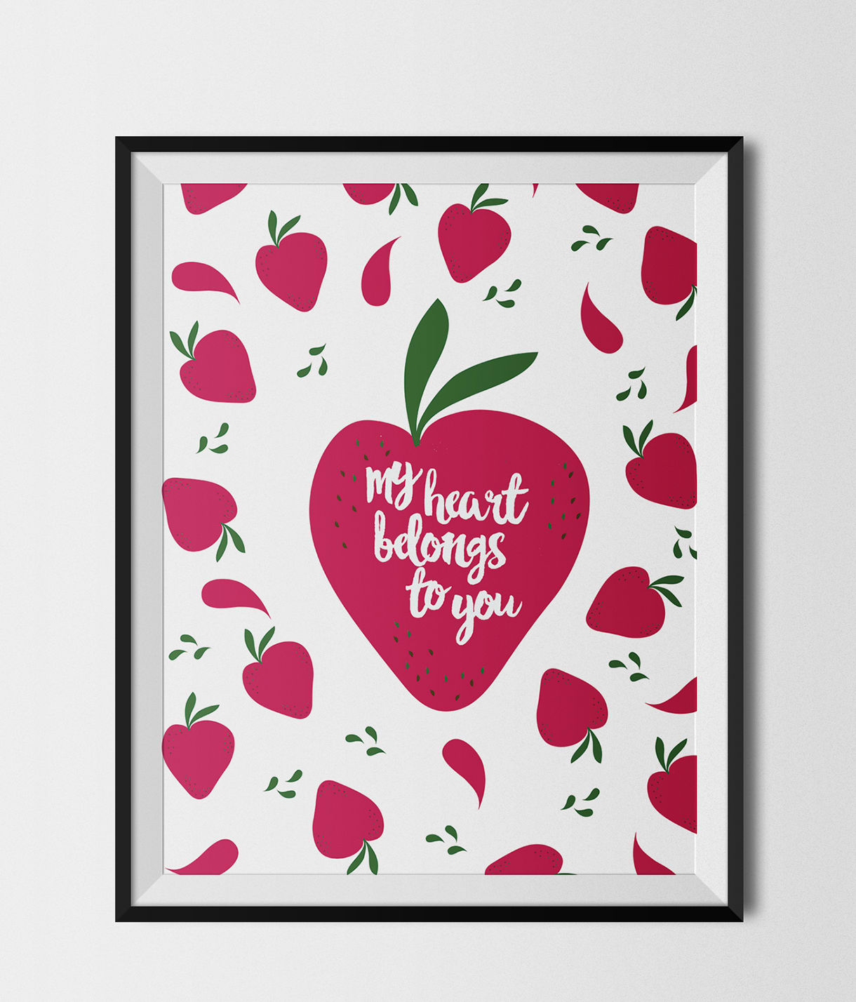 strawberry heart poster