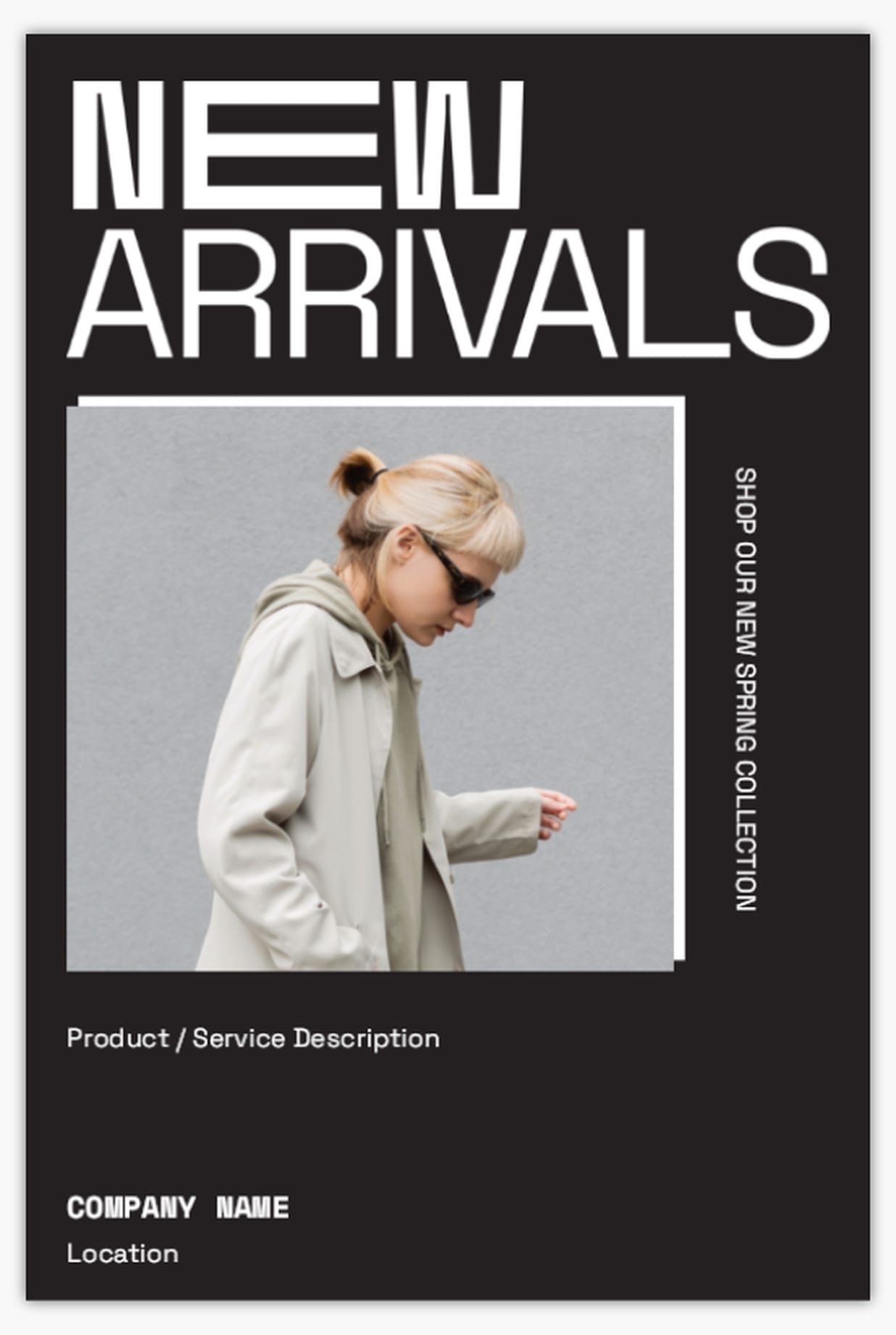 Square layout poster design for retail