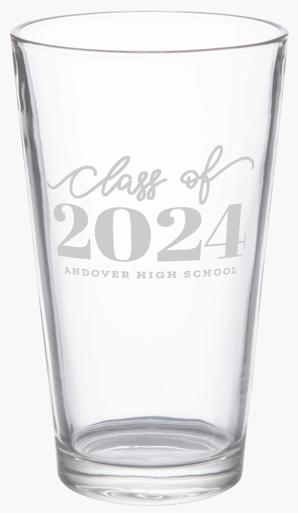 Etched pint glass graduation gift idea