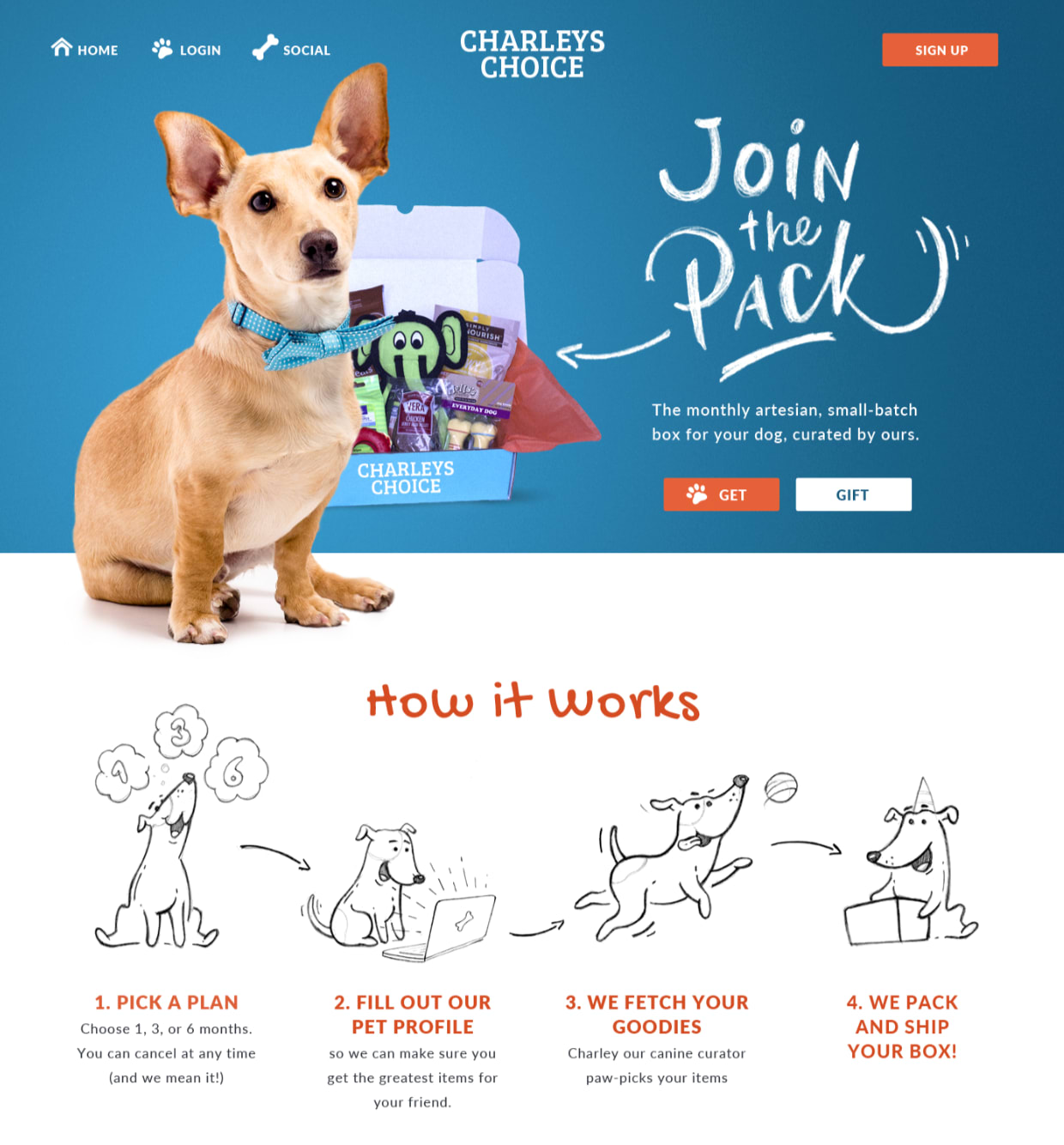 Website design for a dog food brand