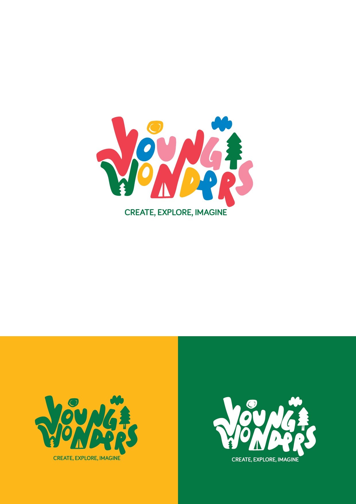 A playful typographic logo design for a youth camp