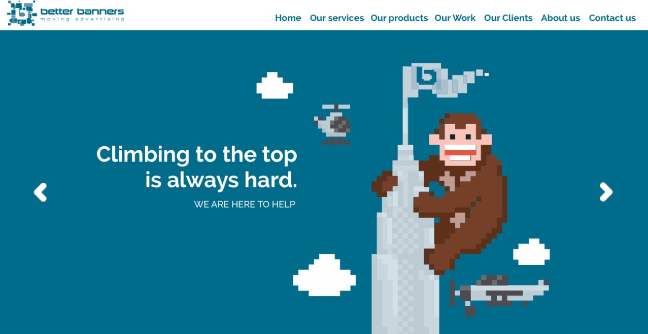 An 8-bit design for a banner website