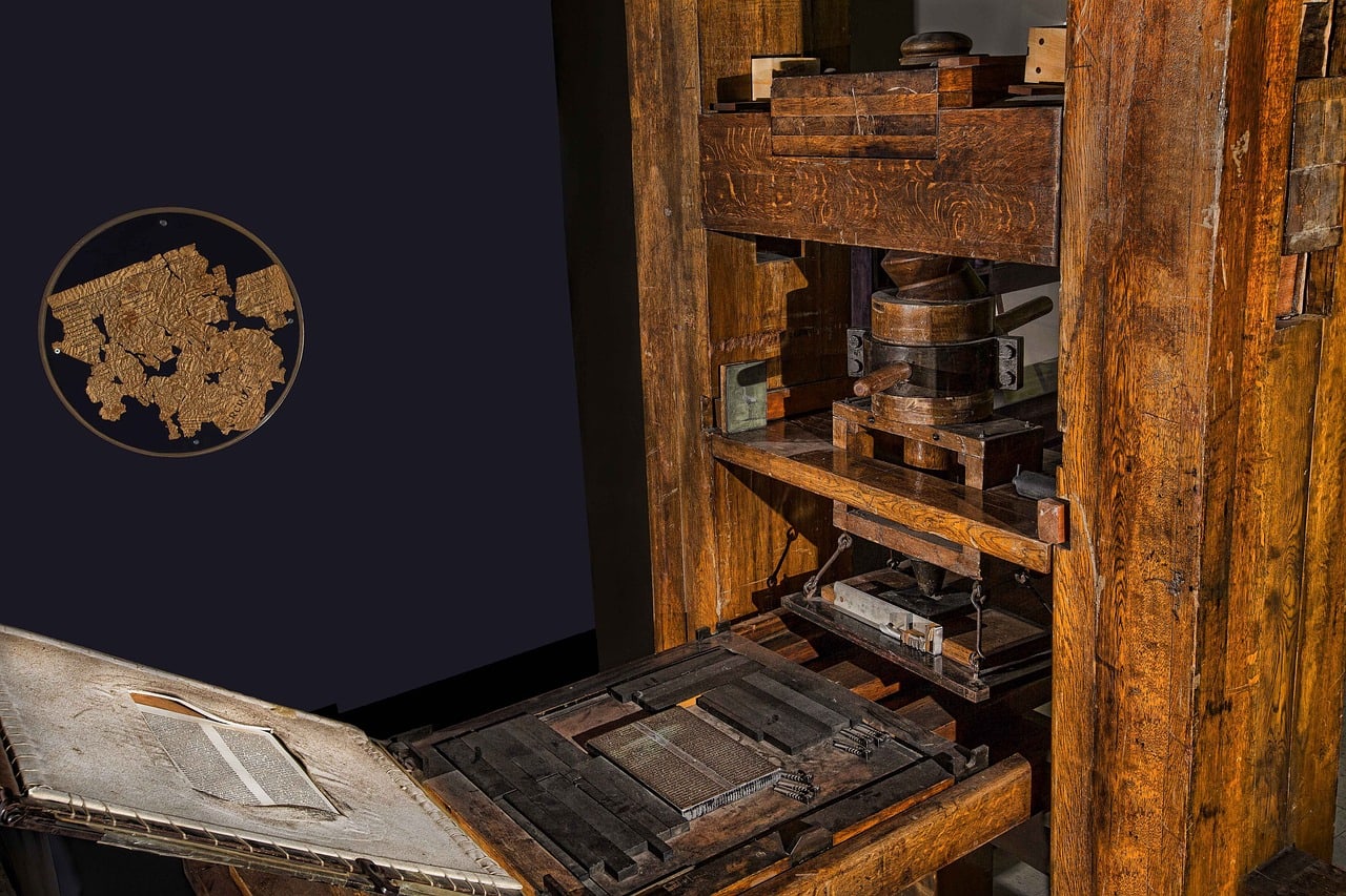 A Gutenberg printing press