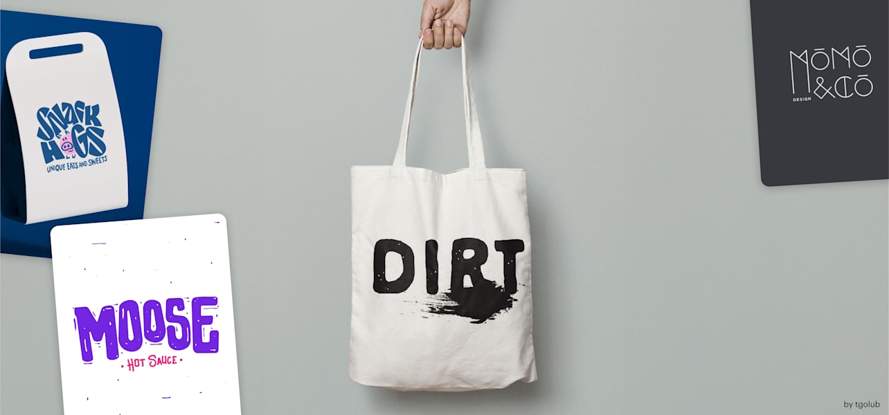 2025 font trends selection with tote bag design
