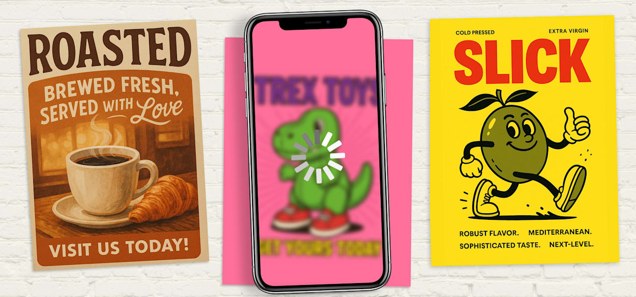 poster designs created with AI using a smartphone