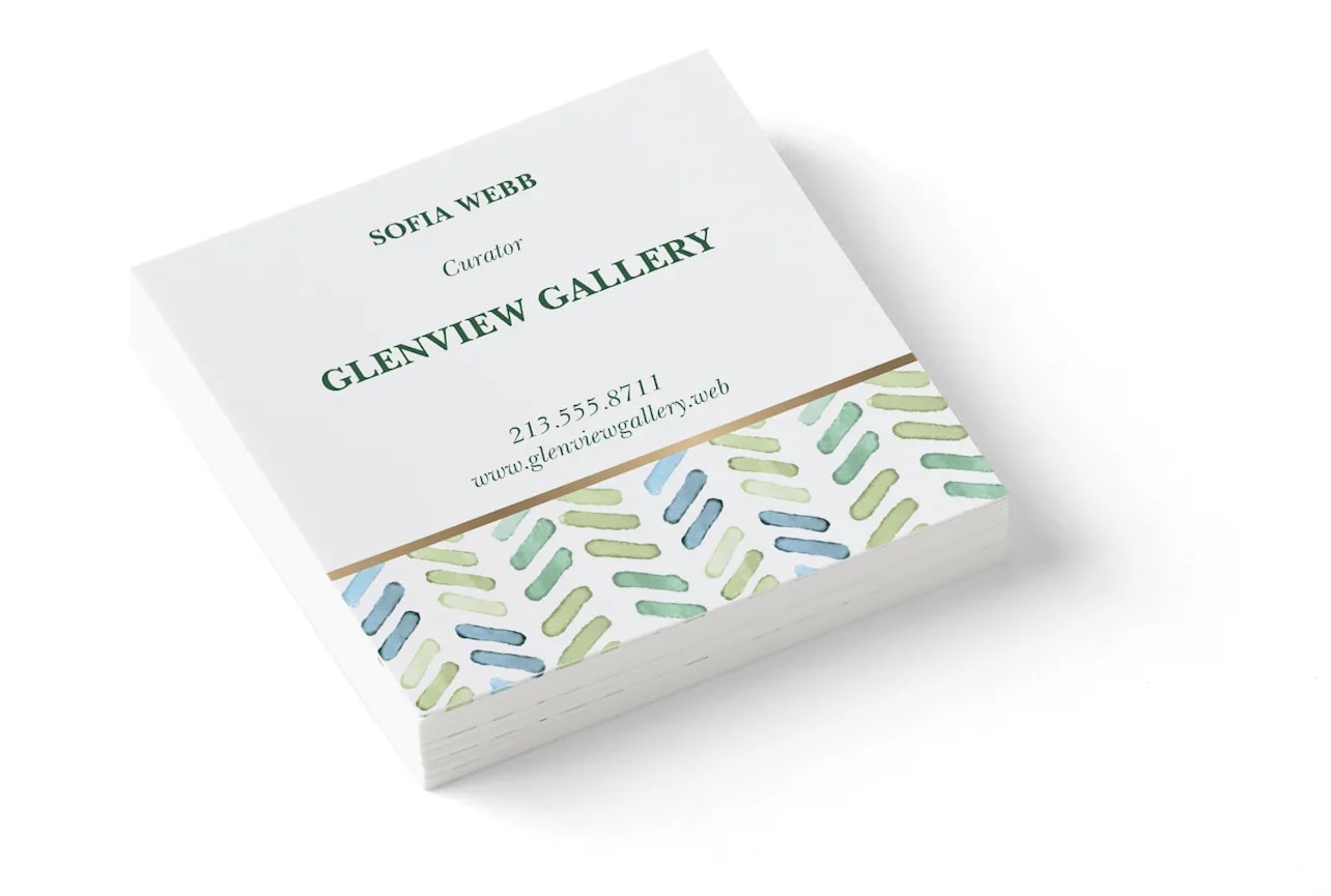 white square business card