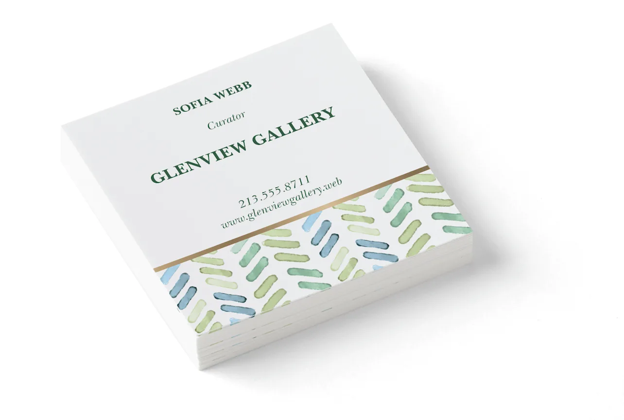 white square business card