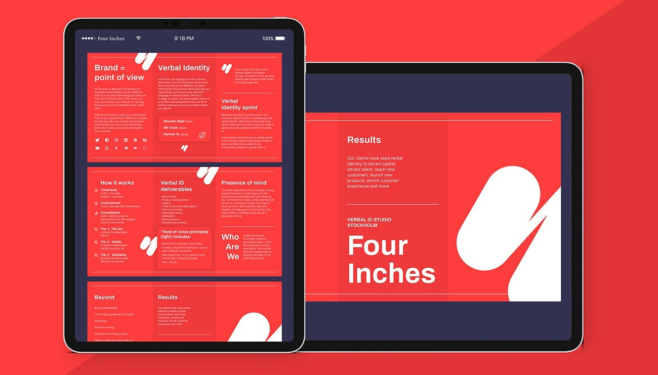 Design de brochure digitale rouge vif