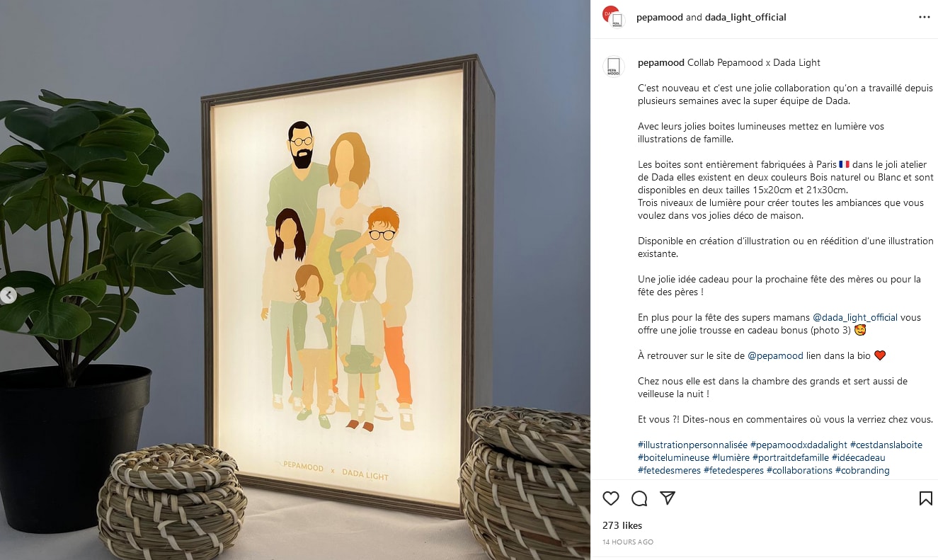 A home decor with an illustration of a family with five children