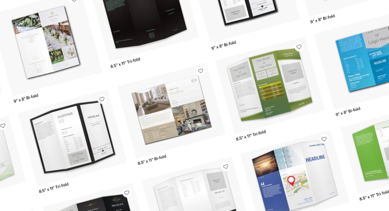 Folded leaflet design templates.