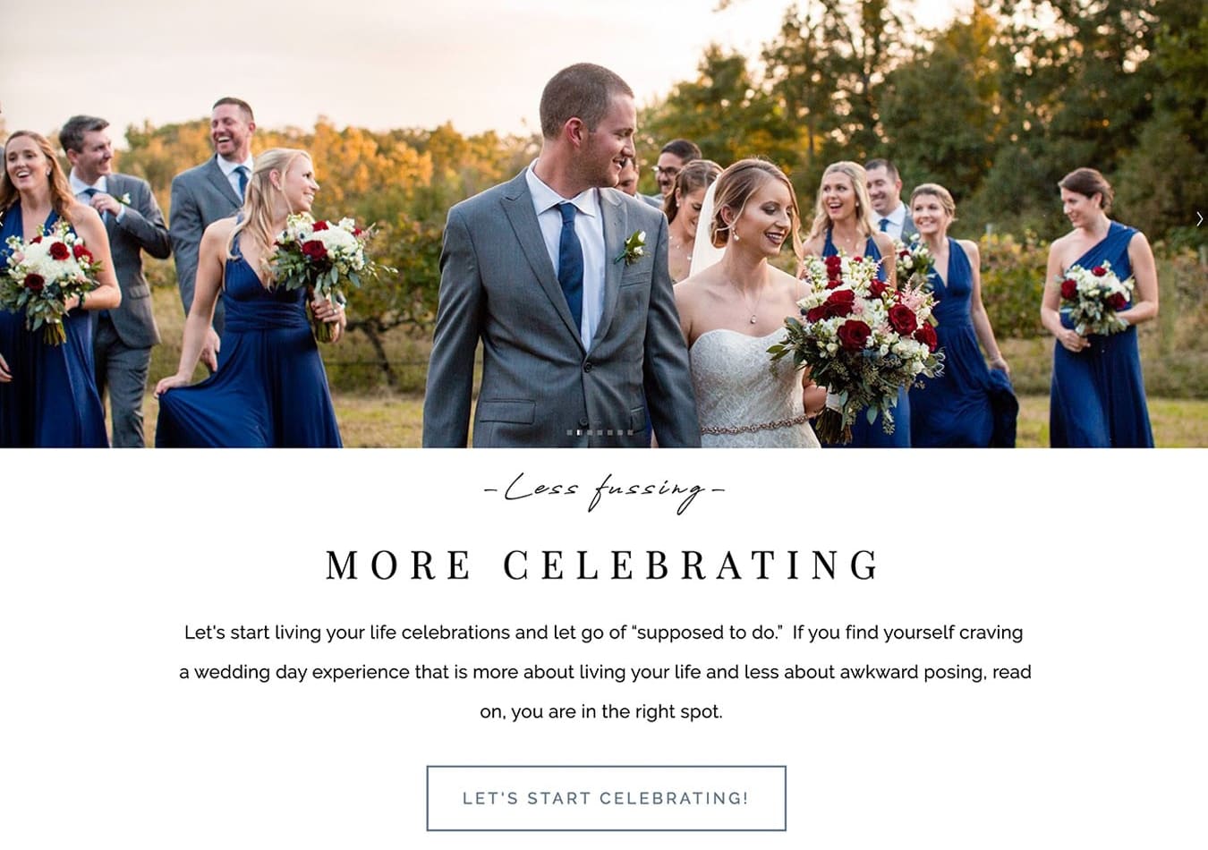 A chic wedding website example