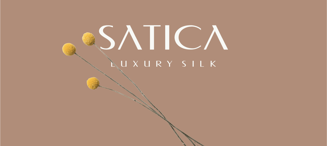 Tonal brown, beige and yellow logo design for "Satica" wellness brand