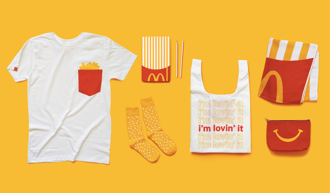 A collection of McDonald’s-branded items