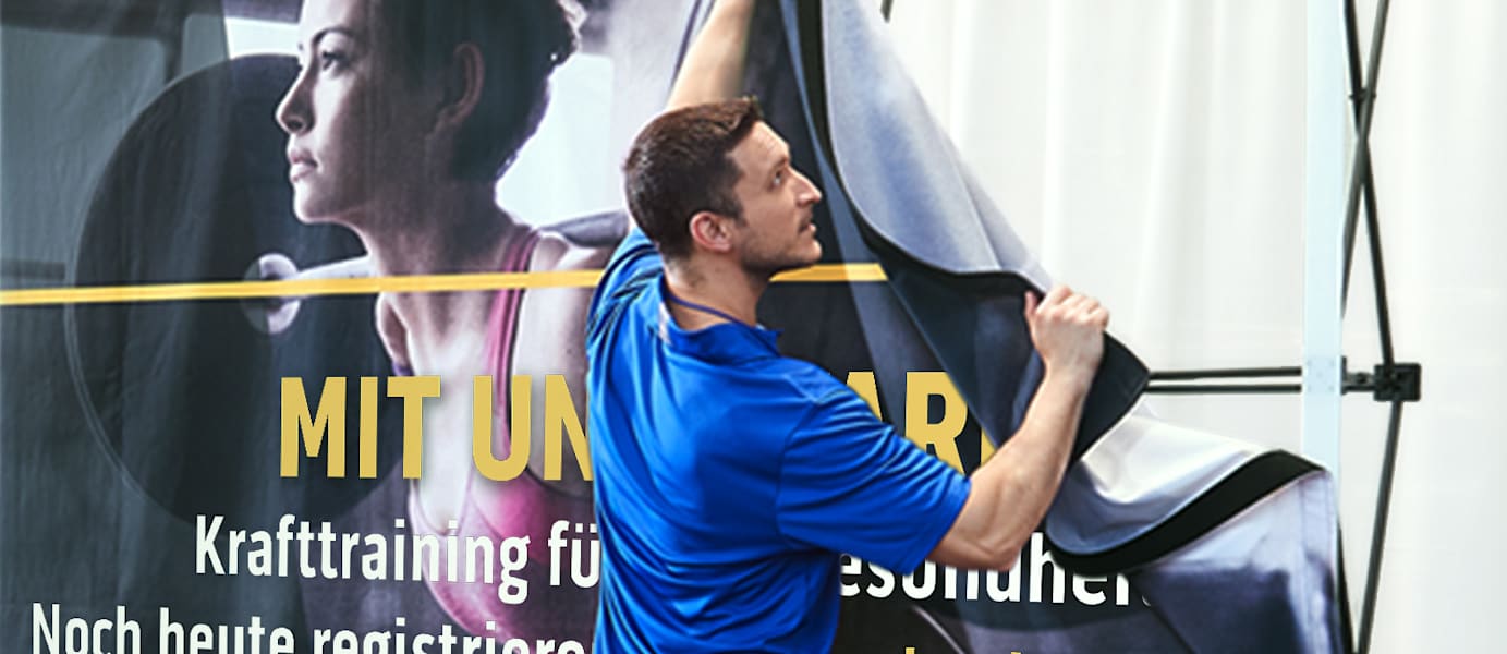 Messewand für Fitnessindustrie