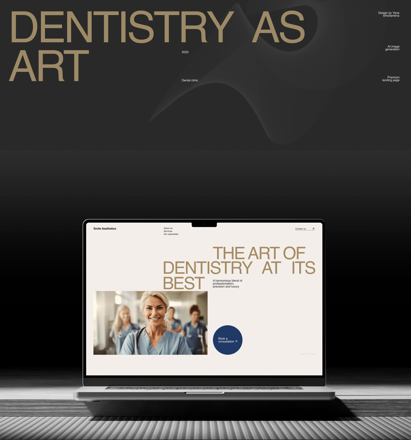 Design de site web avec espace asym&eacute;trique pour un cabinet dentaire