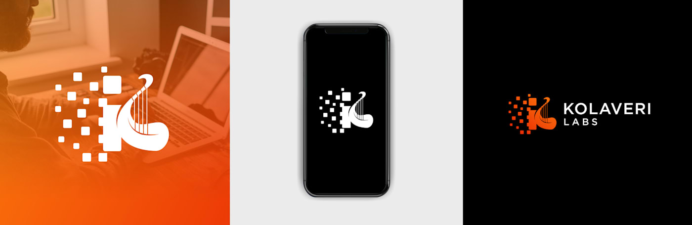 Pixelated logo on mobile device