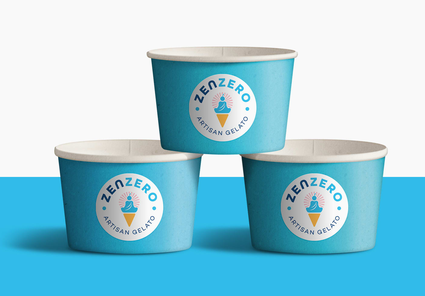 Ice cream cups in pastel colours